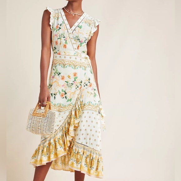 FARM Rio Dresses & Skirts - Anthropologie Farm Rio Tea Rose Wrap Dress XL